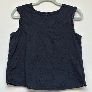 Abercrombie & Fitch Eyelet Sleeveless Top Black Size Medium